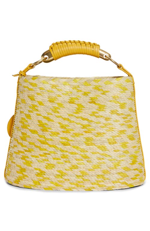 Shop Altuzarra Mini Watermill Straw Handbag In Yellow Pinto