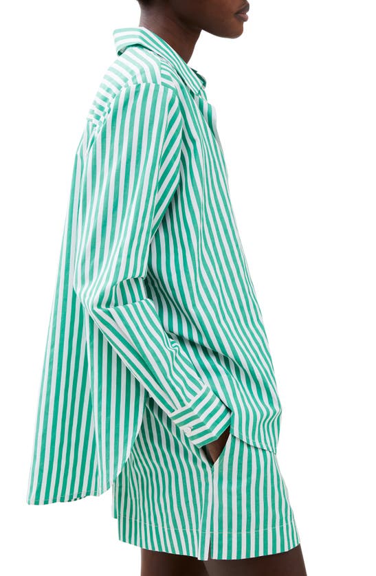 Shop French Connection Thick Stripe Shirt In Jelly Bean/ Linen White