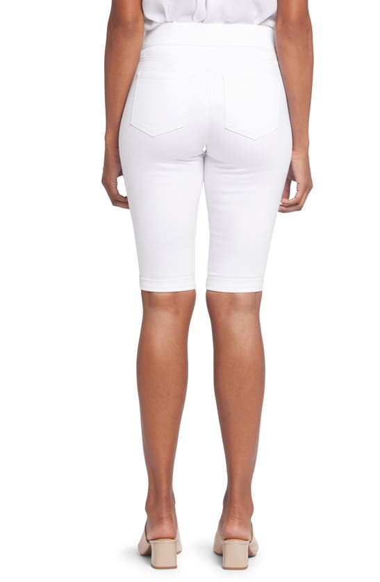 Shop Nydj Cuff Pull-on Bermuda Shorts In Optic White