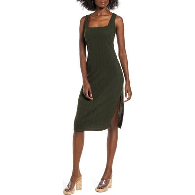 Row A Rib Midi Dress, Green