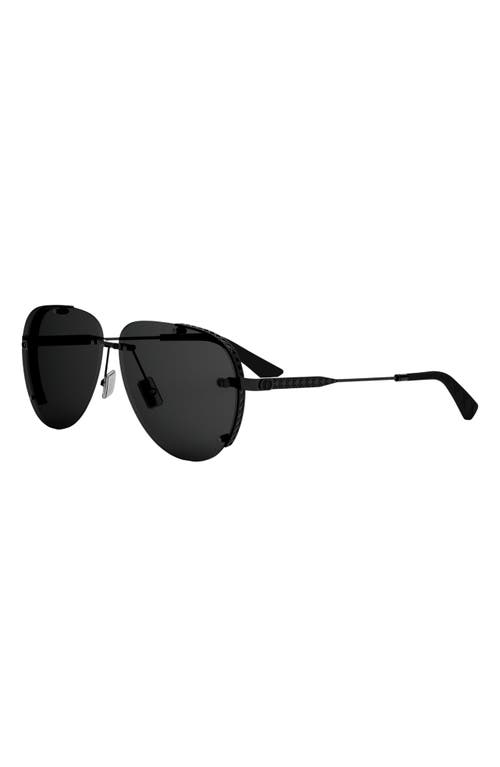 Shop Dior Neo A1u 61 Pilot Sunglasses In Shiny Black/smoke