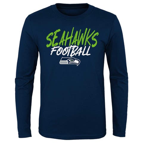 Nike Men's Nike Navy Seattle Seahawks Sideline Velocity Athletic Stack  Performance Long Sleeve T-Shirt