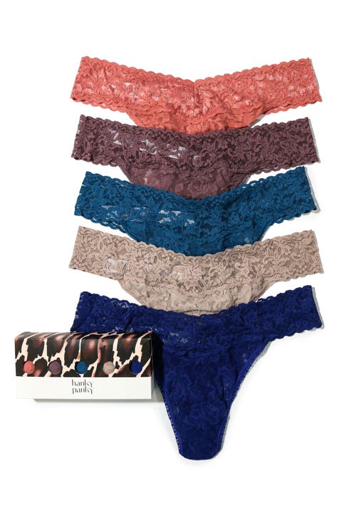 Assorted 5-Pack Lace Original Rise Thongs