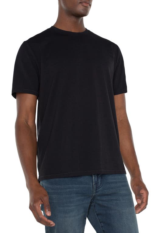 Shop Liverpool Crewneck Stretch Jersey T-shirt In Black