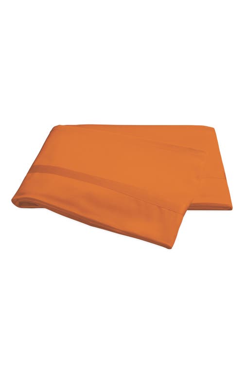 Matouk Nocturne 600 Thread Count Flat Sheet in Tangerine at Nordstrom