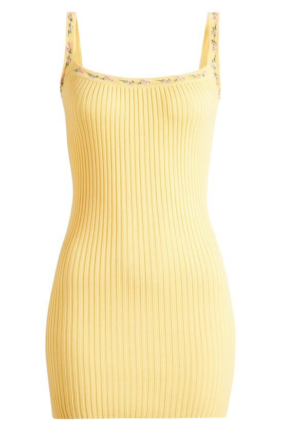 Shop Mistress Rocks Rib Mini Sweater Dress In Primrose