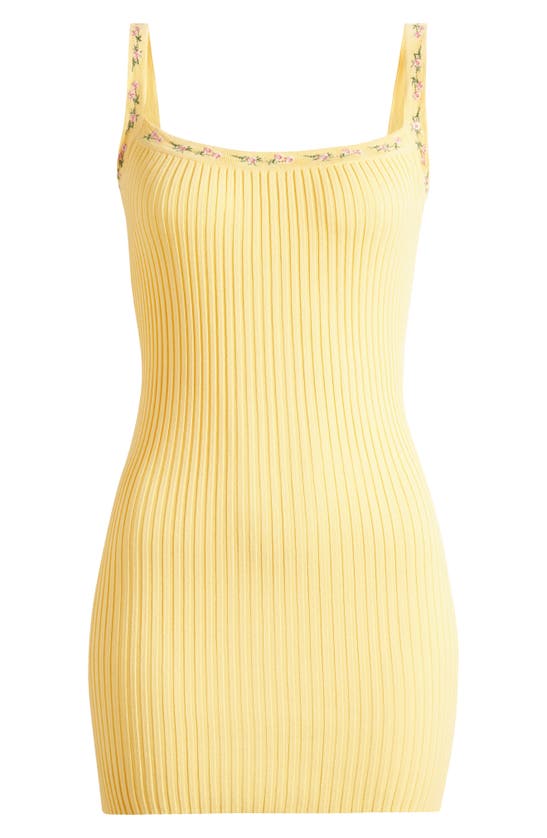 Mistress Rocks Rib Mini Sweater Dress In Primrose