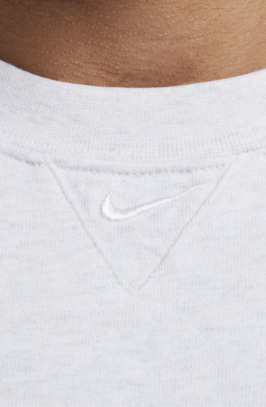 Shop Nike Solo Swoosh Oversize T-shirt In Birch Heather/ White