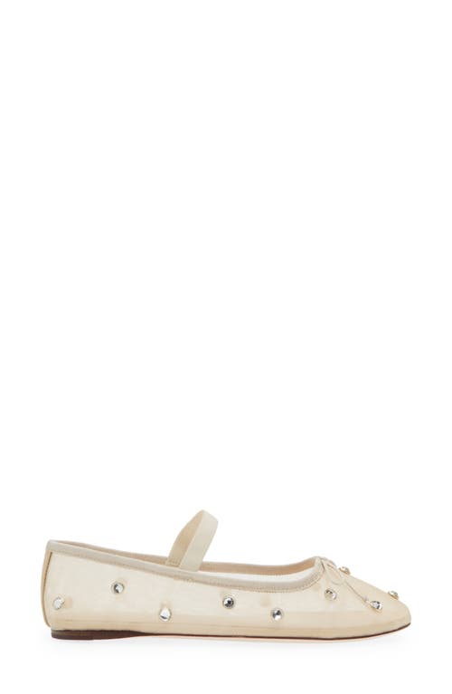 Shop Loeffler Randall Leonie Crystal Embellished Ballet Flat In Cream/crystal