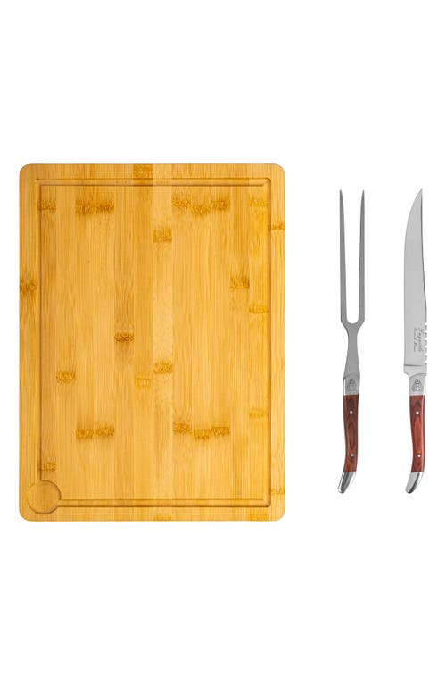 Shop French Home Laguiole Carving Board & Tools Set In Pakkawood/brown