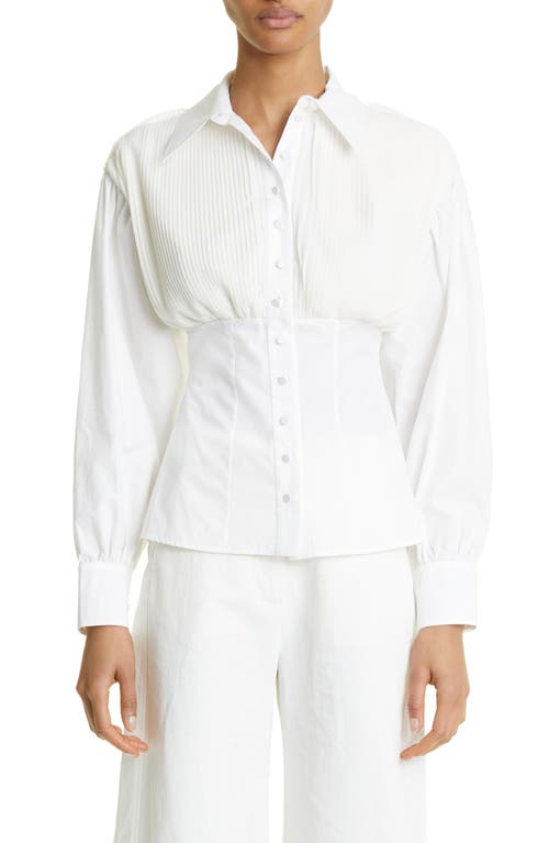 renaissance renaissance Malik Tuxedo Pleat Shirt in White