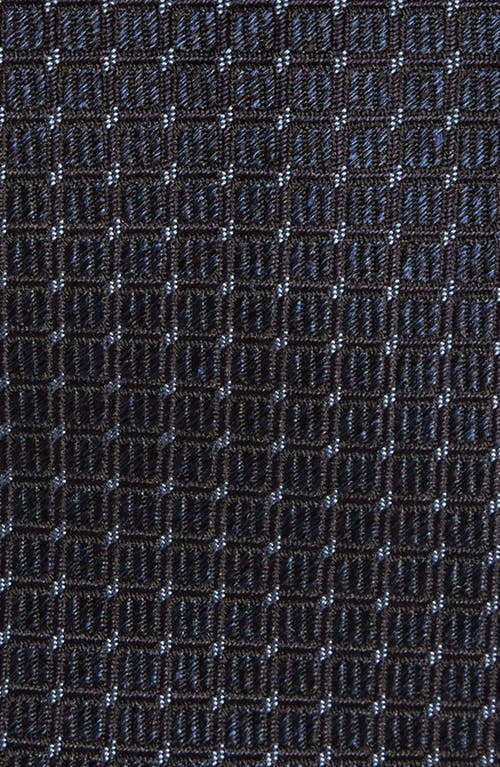 Canali Neat Geometric Silk Tie In Navy