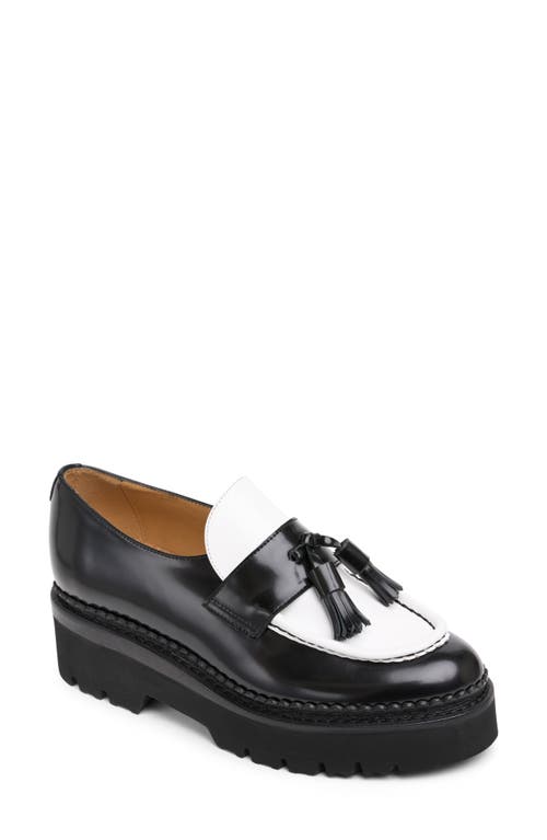 Shop The Office Of Angela Scott Ms. Kelly Platform Tassel Loafer In Black/white