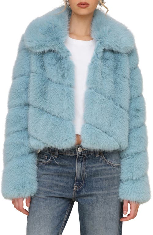 Shop Avec Les Filles Faux Fur Crop Jacket In Seafoam