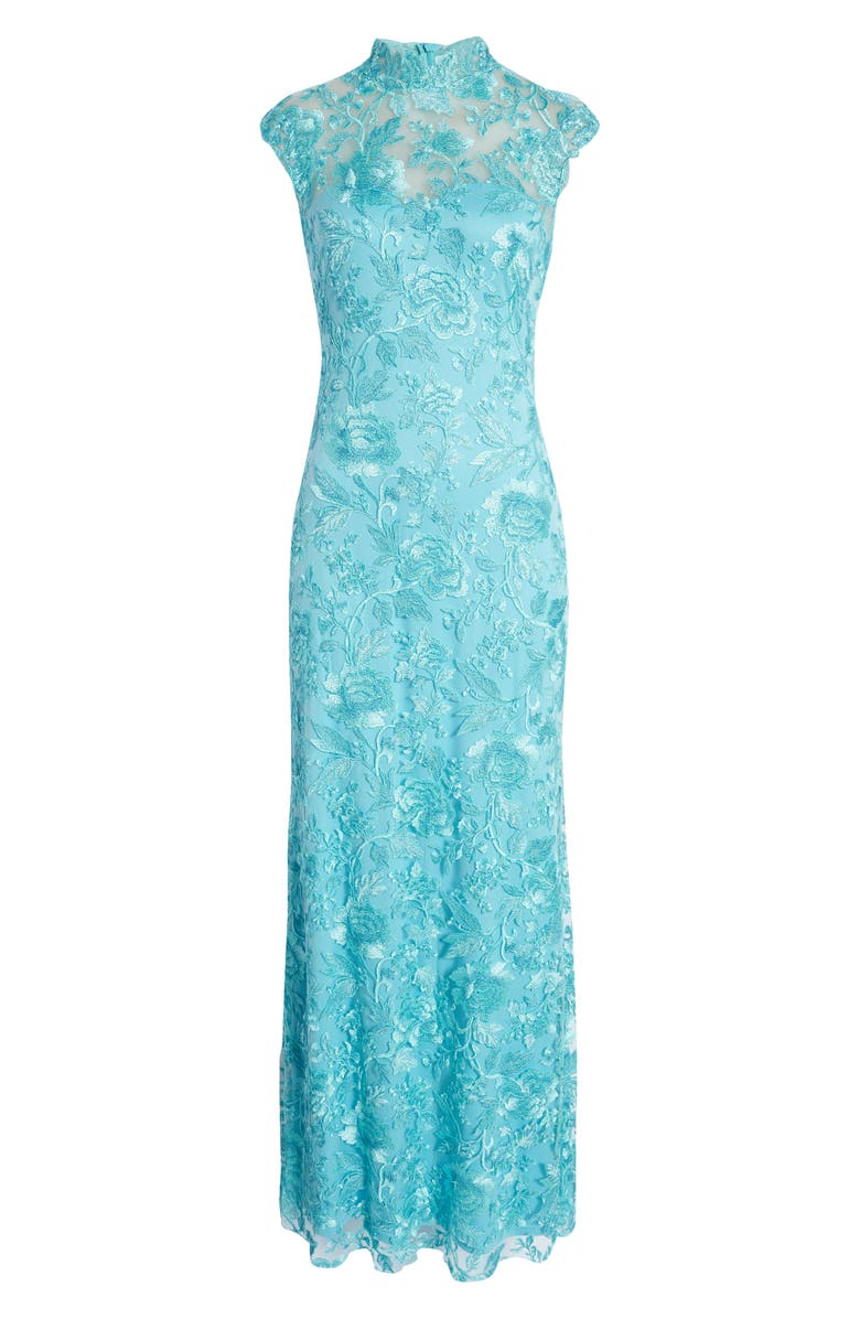 Tadashi Shoji Embroidered Lace Mock Neck Gown | Nordstrom
