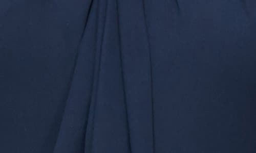 Sl Fashions Illusion Cape Chiffon Gown In Navy