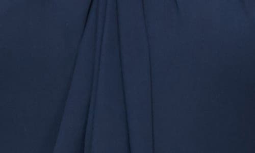 Shop Sl Fashions Illusion Cape Chiffon Gown In Navy