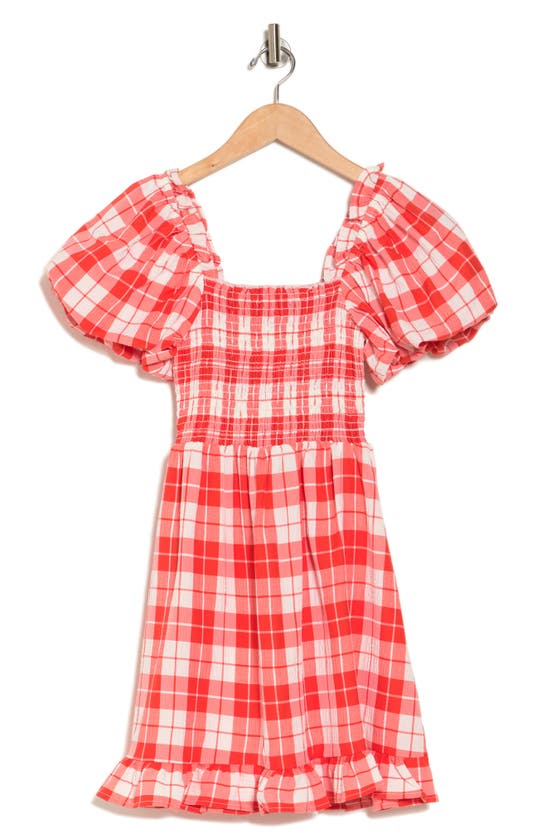 Show Me Your Mumu Colvin Check Puff Sleeve Dress In Picnic Plaid
