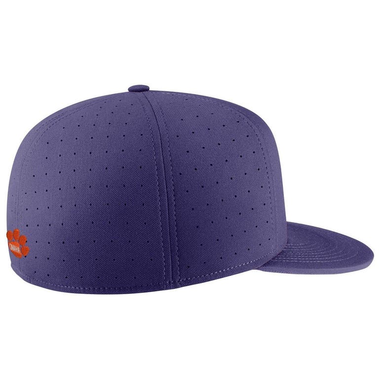 Shop Nike Purple Clemson Tigers Aero True Baseball Performance Fitted Hat