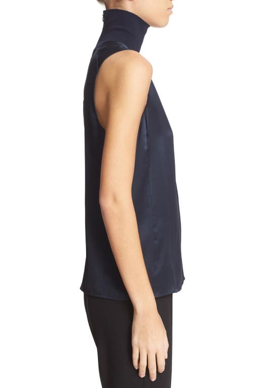 Rag & Bone 'singer' Silk Sleeveless Turtleneck Top In Salute