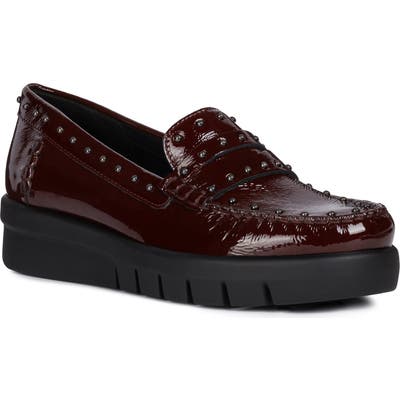 Geox Wimbley Platform Moccasin, Burgundy