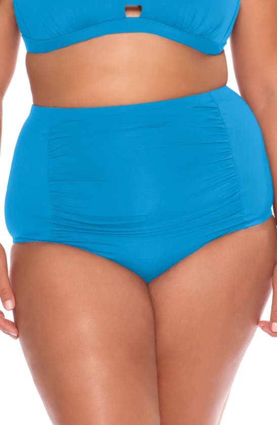 Becca High Waist Bikini Bottoms In Adriatic Blue