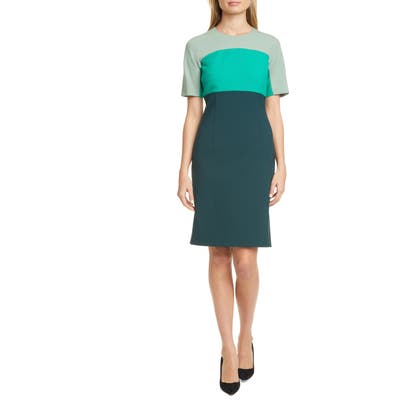 Boss Donena Colorblock Short Sleeve Sheath Dress