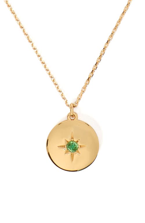 Kate Spade New York clear honesty medallion necklace in Green/Gold 