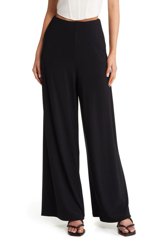 Open Edit Wide Leg Suit Trousers In Black