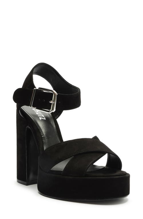 Schutz Penelope Ankle Strap Platform Sandal In Black