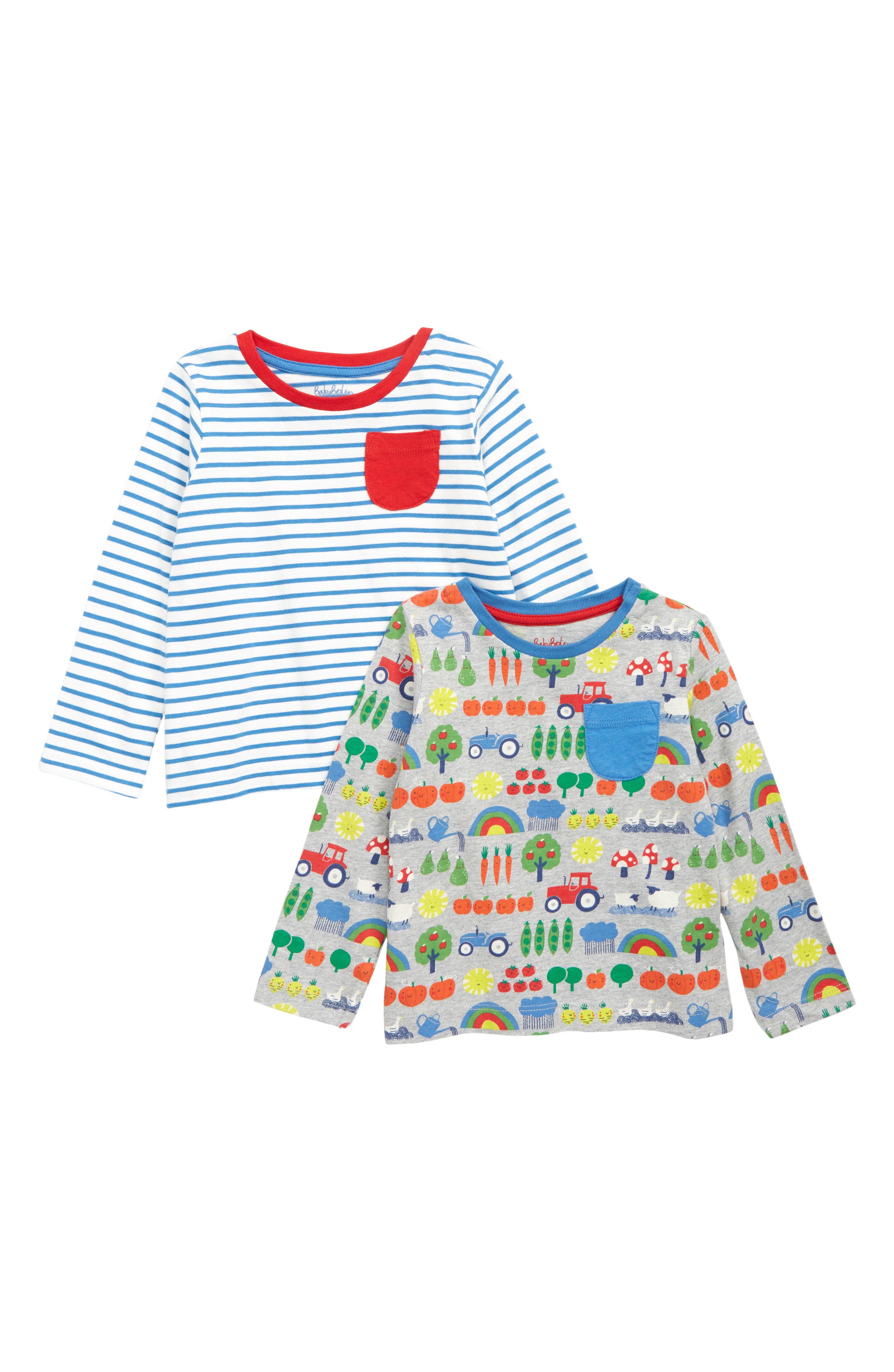 MINI BODEN Baby Boys Top Jersey Cotton Striped Sea Creatures Turtle Embroidered 