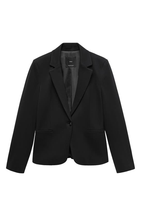 Shop Mango Fitted Suit Blazer In Black