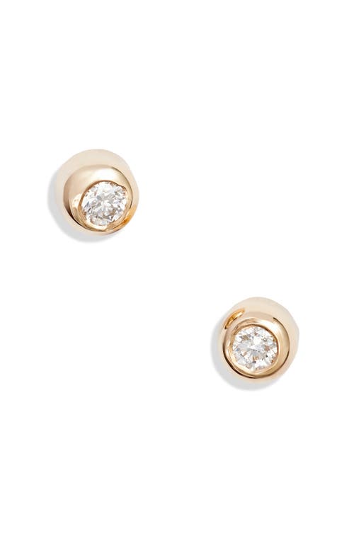 Cléo Diamond Bezel Stud Earrings in Clear