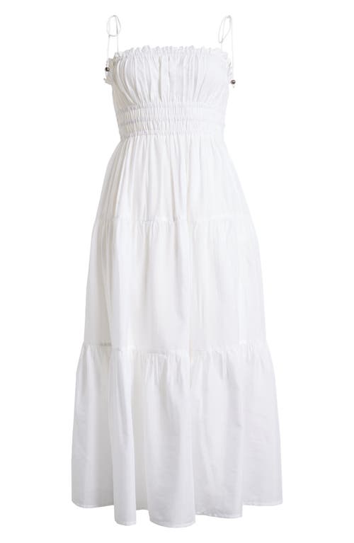 Elan Smocked Cover-up Midi Dress In White