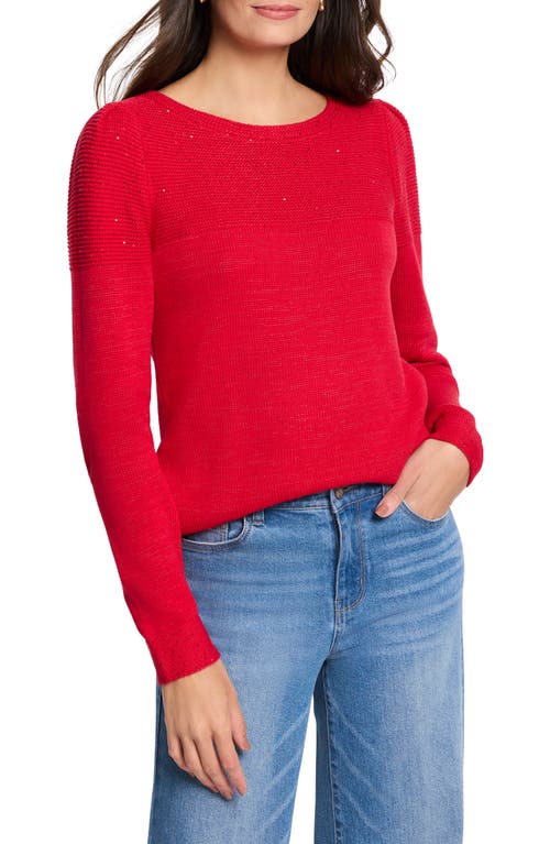 Shop Nic + Zoe Nic+zoe Sequin Yoke Sweater In Amaryllis