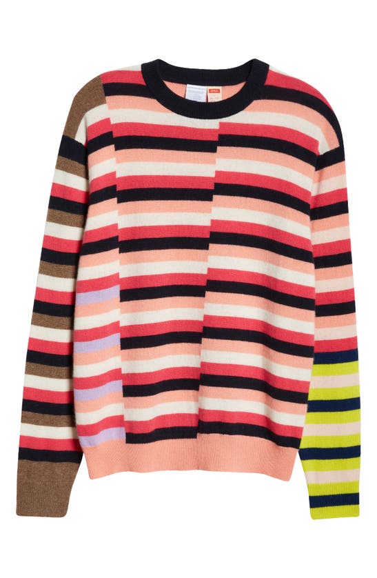 Shop Waste Yarn Project Oli Stripe One Of A Kind Sweater In Pink Multi