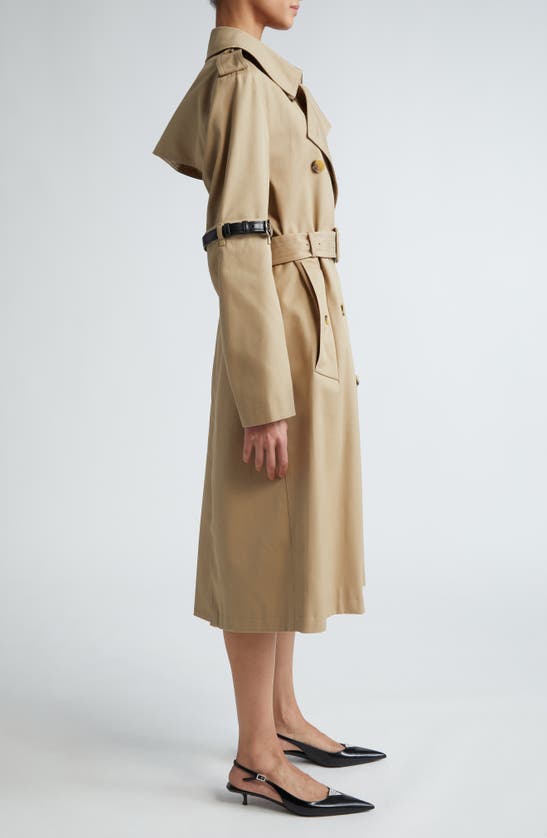 Shop Coperni Hybrid Double Breasted Trench Coat In Beige