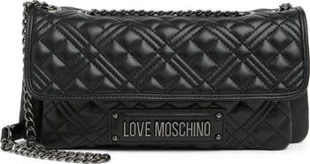 Love moschino quilted discount flap shoulder bag