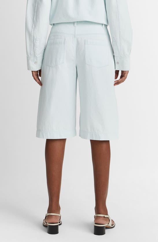 Shop Vince Spring Cotton Twill Long Shorts In Celestine
