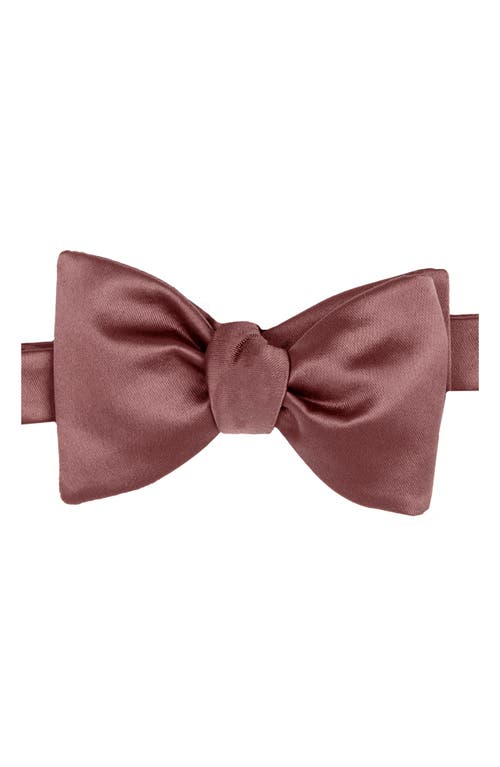 Shop Brooklyn Brigade Solid Satin Bow Tie In Dark Mauve