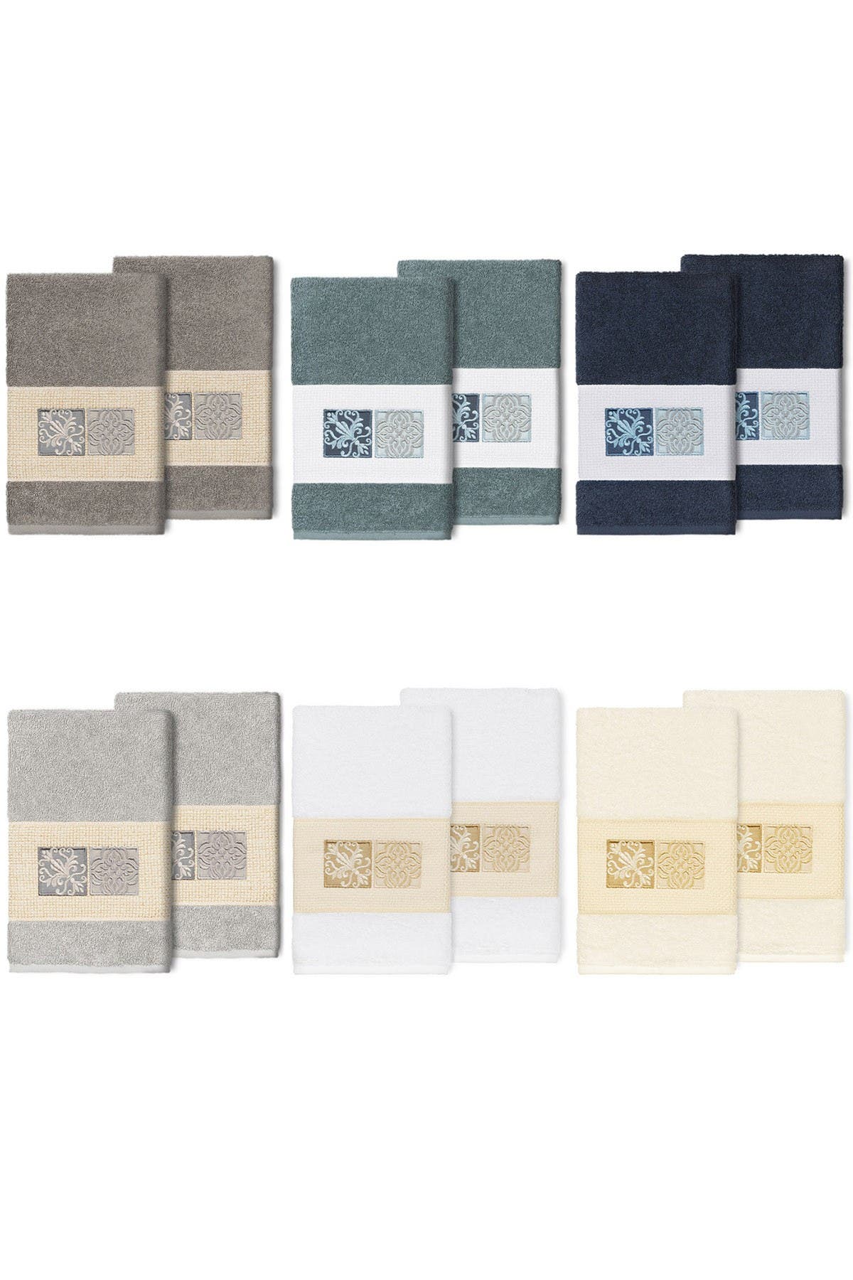 Linum Home Vivian Embellished Hand Towel