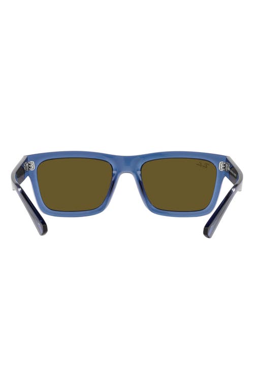 Shop Ray Ban Ray-ban Warren 57mm Rectangular Sunglasses In Dark Brown/blue