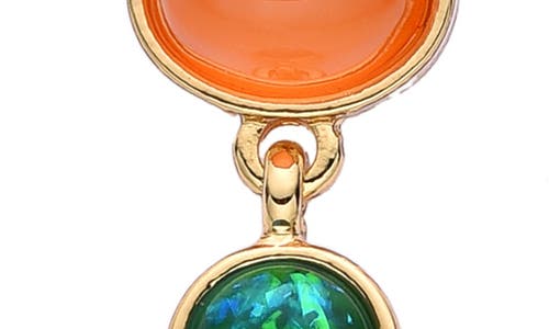 Eye Candy Los Angeles Louise Mixed Stone & Imitation Pearl Linear Drop Earrings In Gold