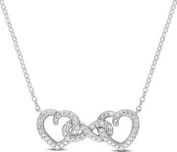Infinity double heart necklace Clearance