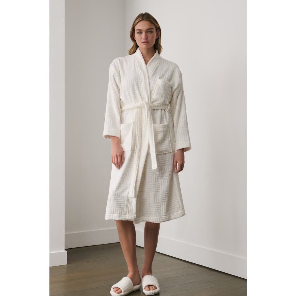 Shop Skin Serenity Jacquard Robe In Ivory