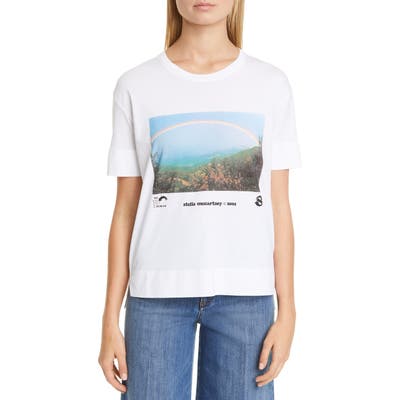 Stella Mccartney No Problem Rainbow Graphic Tee, 8 IT - White