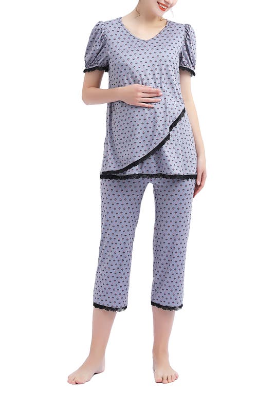 Kimi and Kai Drew Maternity Pajamas Grey at Nordstrom,