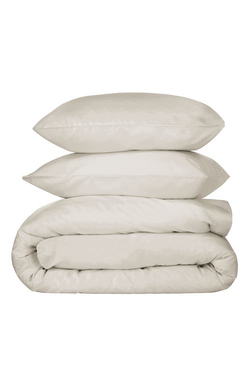 Nate Home by Nate Berkus Signature 400-Thread Count Percale Duvet Cover Set in Parchment (Lt. Beige) at Nordstrom