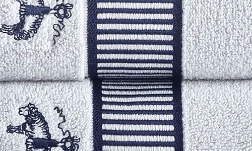 Shop Brooks Brothers Fancy Border 2-pack Turkish Cotton Bath Towels In Silver