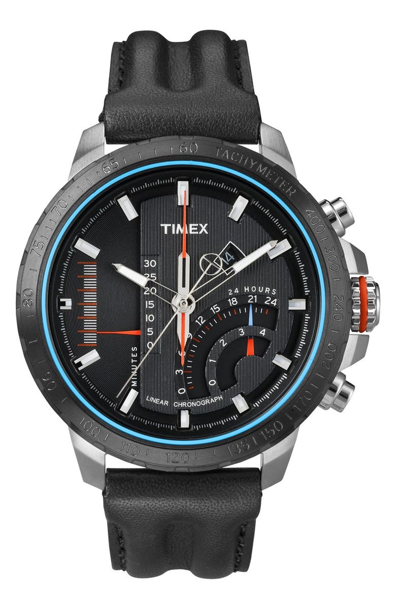 Timex® 'Intelligent Quartz' Linear Chronograph Watch, 47mm | Nordstrom